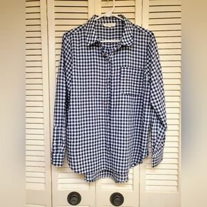 Tera by Vince Camuto Classic Blue and White Checkered Women's Shirt Size  Medium